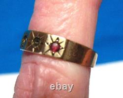 14k Gold Ruby Antique Victorian Childs Ring Size 2.5.6 Grams