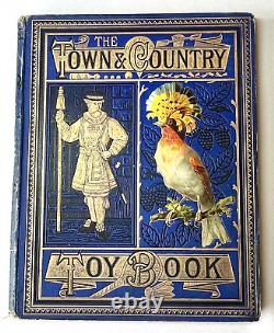 1880 Victorian Children's Book Town And Country Toy Book 24 F/p Color Plates