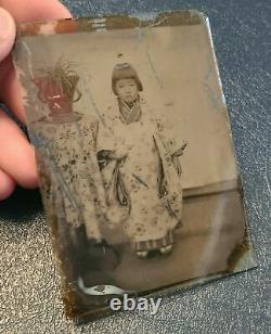 1880s Japan Ambrotype, Child with Flowers (#41)