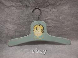 6 Vintage 1930s Childrens Clothing Hangers Lot Painted Wood Odd Victorian Babies
