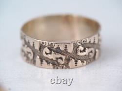 ANTIQUE VICTORIAN 10K ROSE GOLD BABY/ CHILDS WIDE BAND RING sz 1 1/4