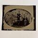 Antique 1/2 Plate Tintype Photograph Of A Cabinet Card/Tintype Big Family Odd