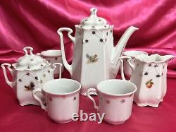 Antique 13-Piece Child Tea Set with Animal Scenes Cat Dog German Victorian 1880s