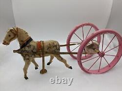 Antique 1800's Victorian Child's Horse Drawn Bell Ringer Pull Toy