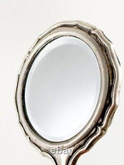 Antique 1899 Sterling Silver Child's Hand Mirror Victorian Era Etched
