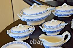 Antique (50) Piece Transferware Child's Tea Set Greek Key Pattern CAIRO