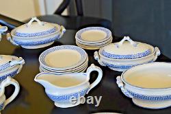 Antique (50) Piece Transferware Child's Tea Set Greek Key Pattern CAIRO