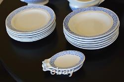 Antique (50) Piece Transferware Child's Tea Set Greek Key Pattern CAIRO