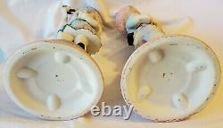 Antique Bisque Boy & Girl Figurines LARGE PAIR 16.5 tall