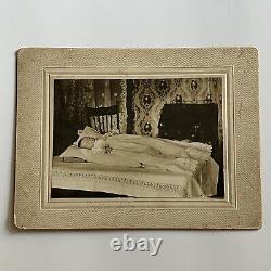 Antique Cabinet Card Photograph Post Mortem Baby Girl ID Lillian Herrick Odd