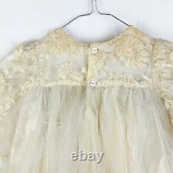 Antique Child's Handmade Dress Victorian Lace & Tule girls size 5 TLC