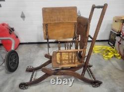 Antique Child's High Chair Stroller Carriage Combination