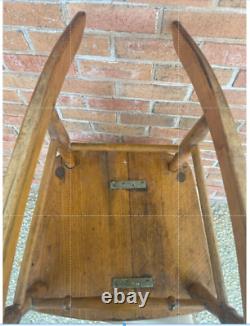 Antique Child's Rocking Chair Oak Wooden Farmhouse Handmade Victorian Floral