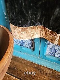 Antique Coat Childs Victorian Handmade Velvet Quilted Lining Black