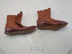 Antique Hudson Victorian Style Red Leather High Top Button up Child boots