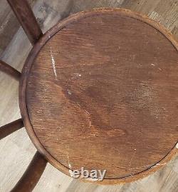 Antique KOHN & MUNDUS Vintage Wood Brentwood Children's Cafe Chair Pressed Seat