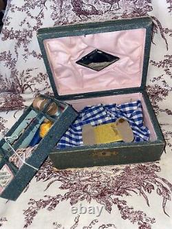 Antique Rare Lithograph Victorian Child's Sewing Keepsake Box