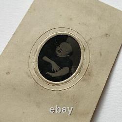 Antique Tintype Photograph Memento Mori Post Mortem Baby Odd