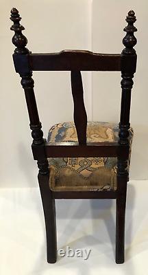 Antique VICTORIAN WOOD CHILD'S CHAIR Upholstered Seat