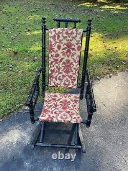Antique Victorian 1800's spool Child's rocking chair 29x27x16