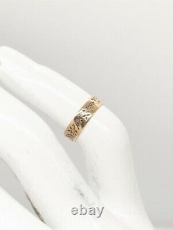 Antique Victorian 1890s 5mm IVY LEAF Child BABY Eternity Band Ring SZ 1 RARE