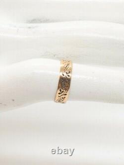 Antique Victorian 1890s 5mm IVY LEAF Child BABY Eternity Band Ring SZ 1 RARE