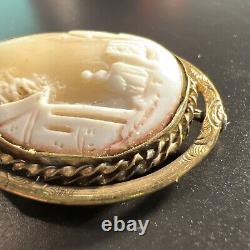 Antique Victorian Brooch Cameo Reversible Child Photo Pendant