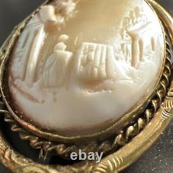 Antique Victorian Brooch Cameo Reversible Child Photo Pendant