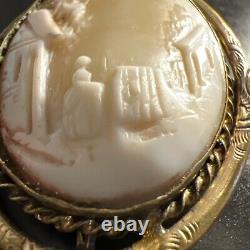 Antique Victorian Brooch Cameo Reversible Child Photo Pendant