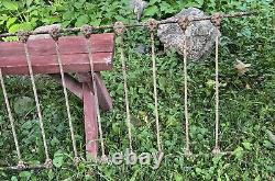 Antique Victorian Cast Iron Child Crib Metal Mattress Frame Garden Decor Display