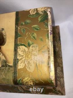 Antique Victorian Celluloid Vanity Dresser Box 12 Children and Flowers Rare