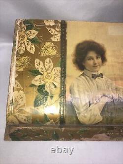 Antique Victorian Celluloid Vanity Dresser Box 12 Children and Flowers Rare