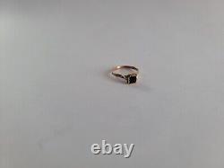 Antique Victorian Child's Ring in 10k Yellow Gold Ring Purple Paste, Size 2.25