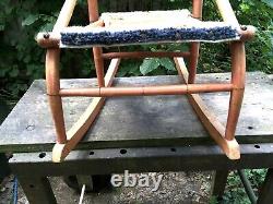 Antique Victorian Child's Wood Bentwood Faux Bamboo Painted Rocking Chair