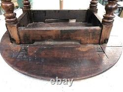 Antique Victorian Drop Leaf Table Salesman Sample or Child's Furniture 18.5 H