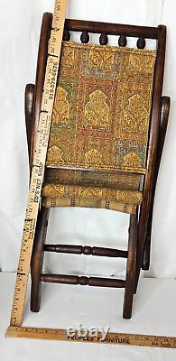 Antique Victorian Eastlake Era Child Folding Tapestry ChairAesthetic CoreRead