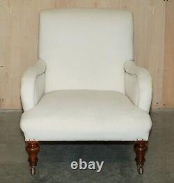 Antique Victorian Howard & Son's Bridgewater Style Armchair Nicely Sculpted Arms