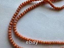 Antique Victorian Natural Coral Child's Necklace 10k gold clasp 11.76g