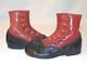 Antique Victorian RED & BLACK Leather Side Button CHILD SHOES BOOTS