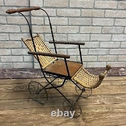 Antique Victorian Small Child's Buggy Carriage Stroller Toy