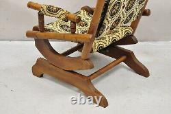 Antique Victorian Small Child's Maple Wood Platform Rocker Rocking Chair
