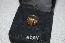 Antique Victorian Solid 10k Gold Signet Ring Initial D Child/ Baby Ring 1.78g