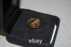 Antique Victorian Solid 10k Gold Signet Ring Initial D Child/ Baby Ring 1.78g