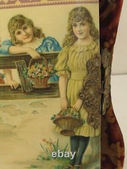 Antique Victorian Stand Up Celluloid Photo Album Exc. Children on Cover