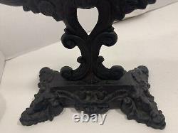 Antique Victorian Vanity TableTop Mirror Ornate Cast Iron Floral Vintage English