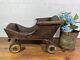 Antique Victorian Wooden Childrens Dolls Cart Trolley Christmas Prop