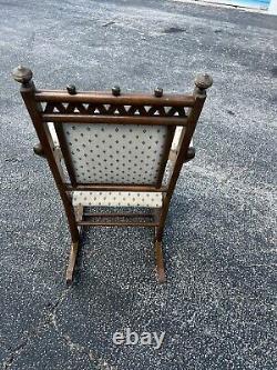 Antique Victorian Wooden Foldable Small Children's Rocking Chair