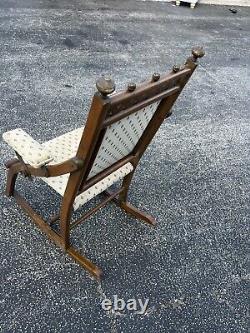 Antique Victorian Wooden Foldable Small Children's Rocking Chair