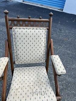 Antique Victorian Wooden Foldable Small Children's Rocking Chair