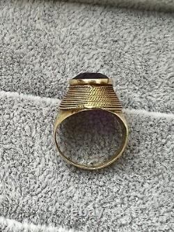 Antique Victorian faceted Amethyst 14K gold pinky ring/child's ring 4.2 grams